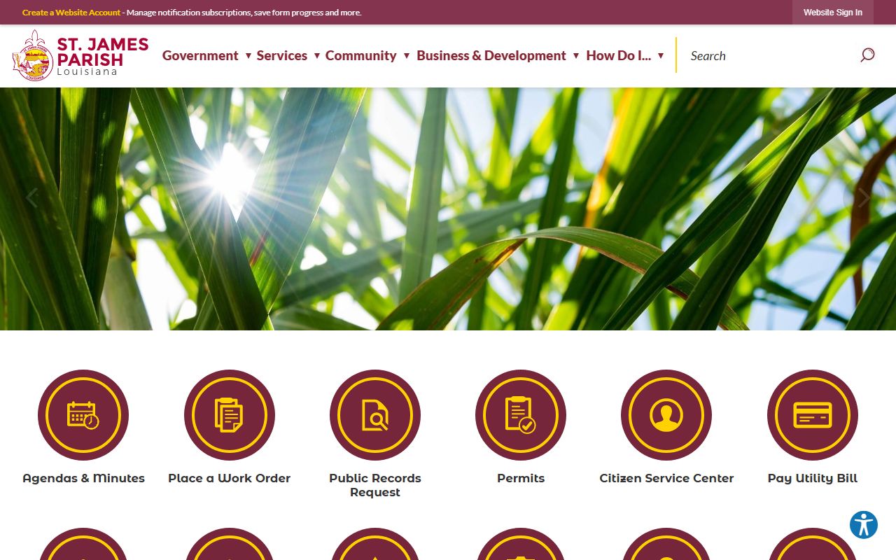 St. James Parish government website for death index and local records