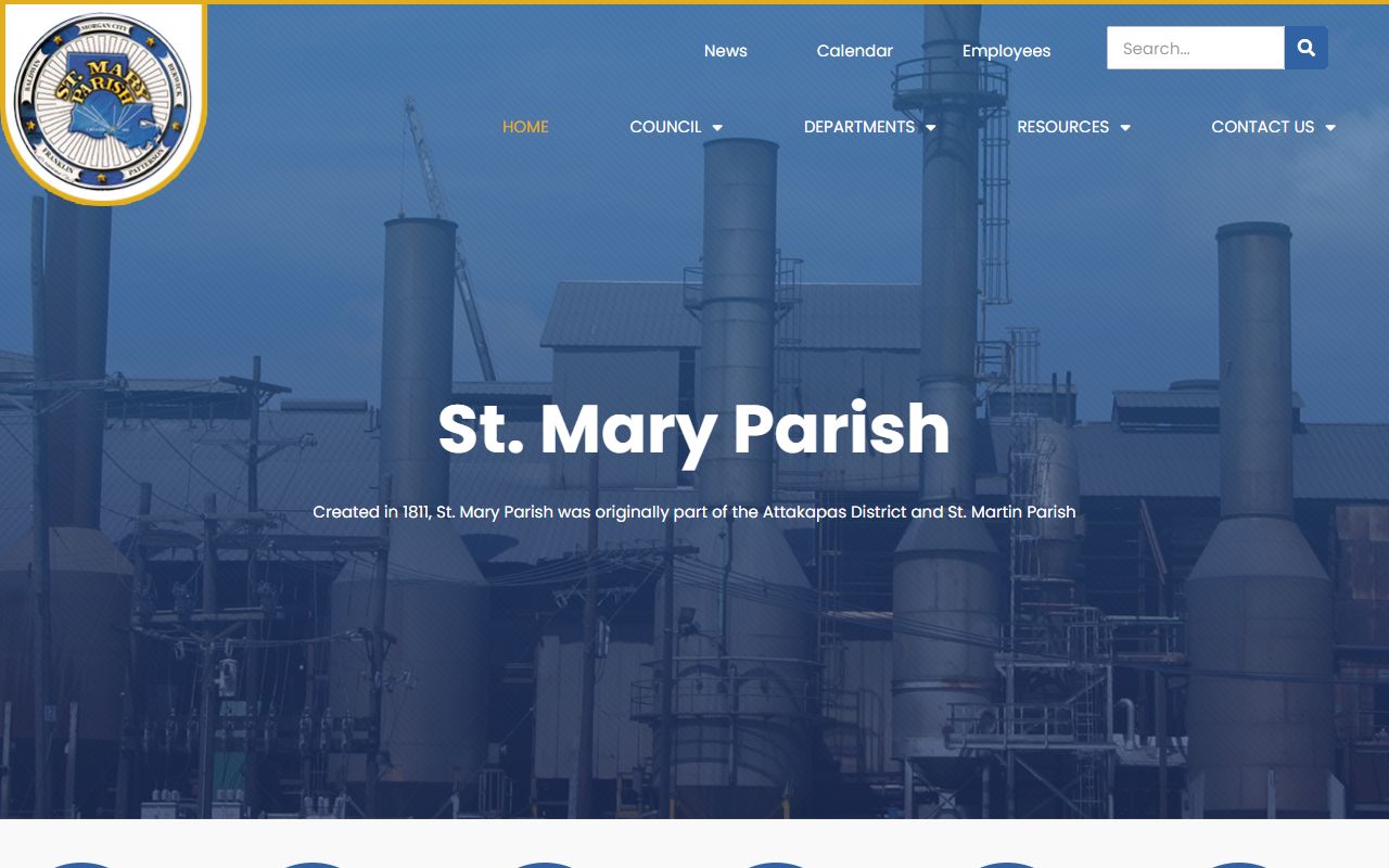 St. Mary Parish government website for death index and local records access